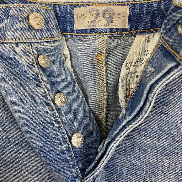 We The Free - Free People Cortez Pieced Jeans - New Aged Blue - Size 29 - Picture 9 of 10